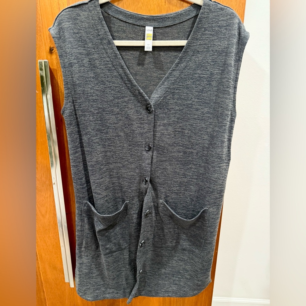 Lolë Sleeveless Fall Duster Cardigan | SZ S